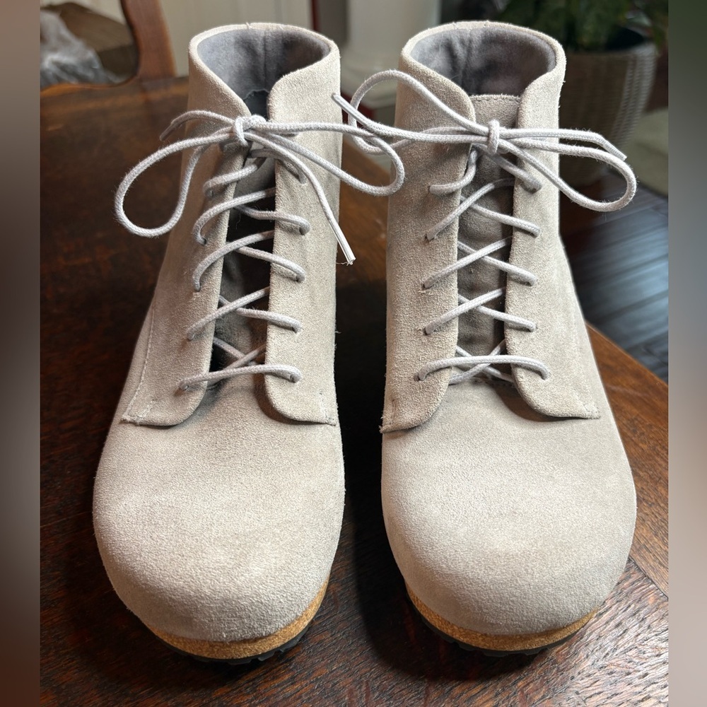 Birkenstock Papillio Edith Wedge Boots in Light Grey. Size 37 or US 6-6.5 - Picture 3 of 9